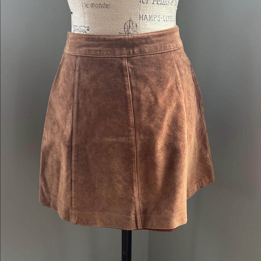 GAP vintage real suede snap skater skirt mini‎ EVC size small - Picture 3 of 8